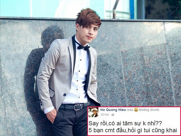 Hồ Quang Hiếu cũng từng rơi vào tình trạng mất kiểm soát vì chếnh choáng hơi men.