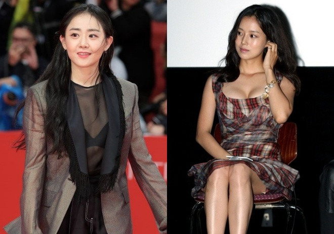 Moon Geun Young từng thu hút ống kính khi diện vest kết hợp áo xuyên thấu nội y. Đây là lần hiếm hoi nữ diễn viên Trái tim mùa thu mặc gợi cảm khi xuất hiện trên thảm đỏ. Trong khi đó, Moon Chae Won (phải) phá cách với đầm cúp ngực. Moon Chae Won chia sẻ trên Newsen: "Tôi đã có chút lúng túng khi đó nhưng stylist nói mọi thứ sẽ ổn thôi".