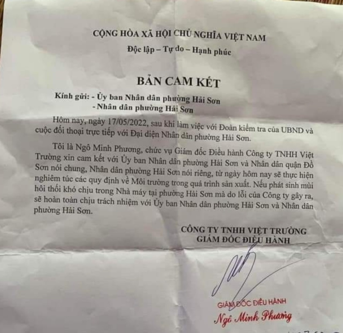 Hải Phòng: Dân bức xúc vì Công ty Việt Trường gây ô nhiễm - Hình 5 Hai Phong: Dan buc xuc vi Cong ty Viet Truong gay o nhiem-Hinh-5