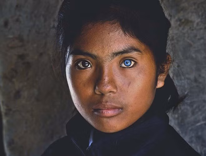 Nhờ có đôi mắt hai màu mà vẻ đẹp vừa lạnh lùng vừa hoang dã của cô gái người Chăm ở xã Phú Quý, huyện Ninh Phước (Ninh Thuận) khiến nhiều người chú ý.