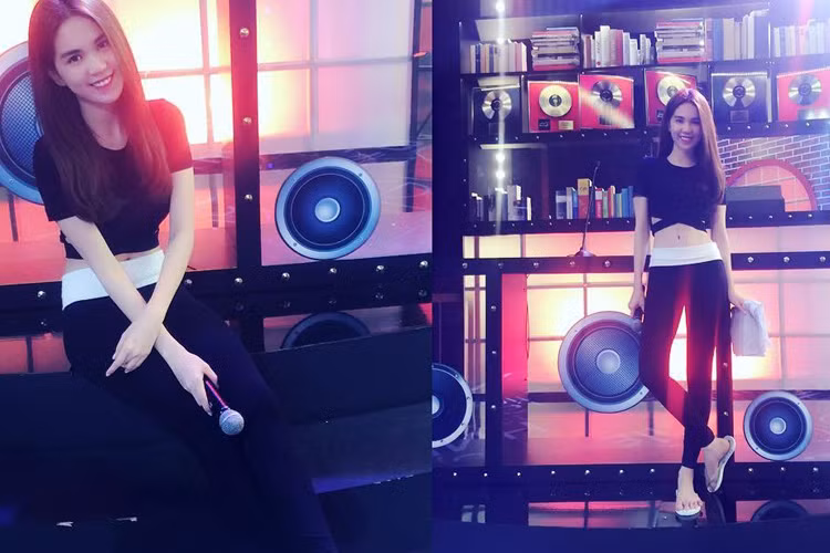 Ngọc Trinh luôn tràn đầy sức sống ở các buổi ghi hình cho "Kỳ phùng địch thủ" trong vai trò mới.