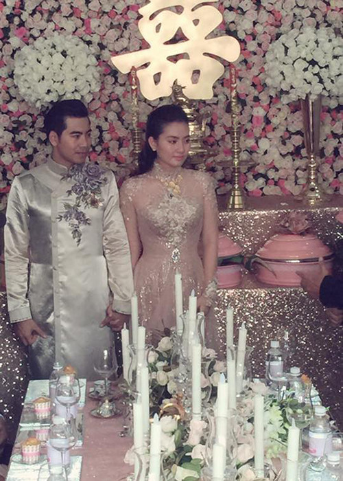 Không gian của đám hỏi Ngọc Lan - Thanh Bình được trang trí với tông màu hồng làm chủ đạo.