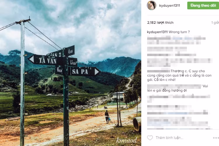 Mới nhất, Hoa hậu sinh năm 1996 đăng tải bức ảnh chụp một ngã ba đường và tự hỏi: “Wrong turn?” (Tạm dịch: “Rẽ sai đường chăng?”).