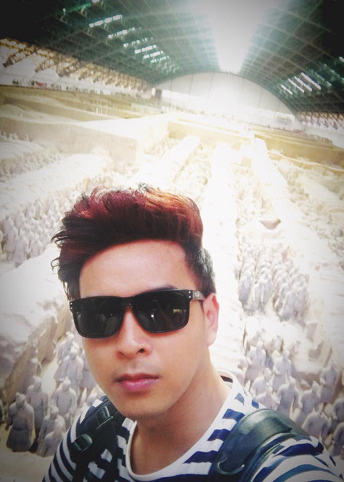 Hồ Quang Hiếu khoe hình ảnh khám phá lăng mộ vua Tần Thủy Hoàng.