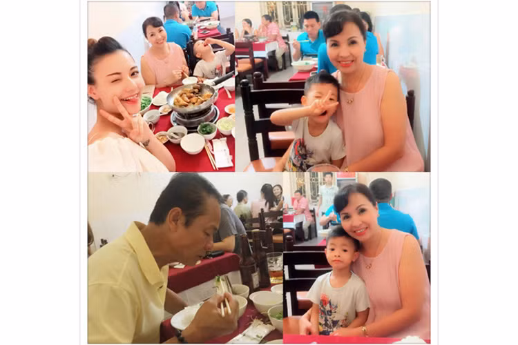 Hồng Quế vui vẻ bên mẹ ruột trong ngày bà đón sinh nhật. Kể từ khi mang bầu, mẹ Hồng Quế chính là người luôn chăm sóc nữ người mẫu.