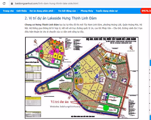 Ha Noi: Du an Linh Dam Hung Thinh Lake Side 
