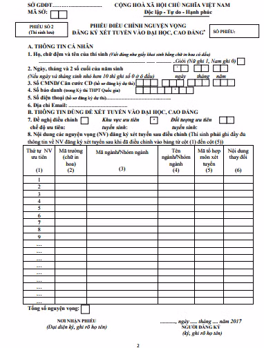 Cach ghi phieu dieu chinh nguyen vong dang ky xet tuyen nam 2017-Hinh-2