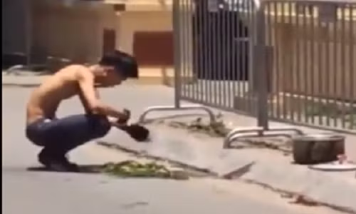 Nang 41 do, thanh nien mang noi la ra xong hoi