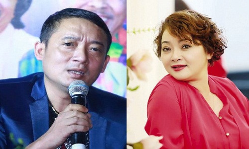 Nghệ sĩ hài Chiến Thắng và Trà My. Ảnh: TL