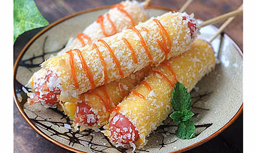 Huong dan me lam xuc xich cuon pho mai tuyet ngon cho be thich me