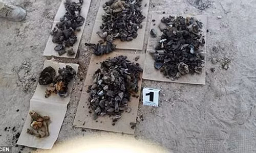 Phần xương đập nát được tìm thấy.