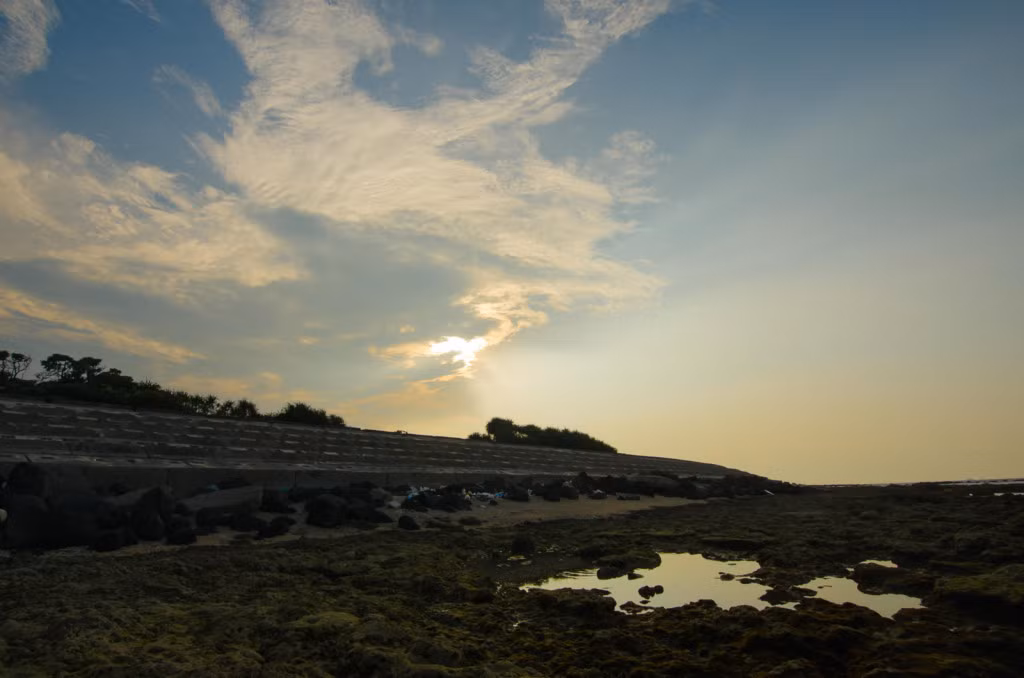 Chiều hoàng hôn trên đảo .