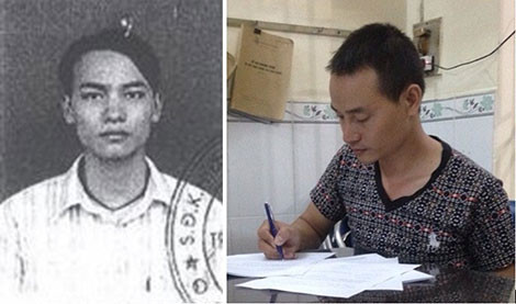 Đối tượng Đoàn Duy Quang khi mới bị truy nã và thời điểm sa lưới pháp luật.