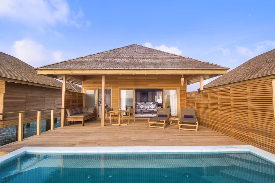 Một biệt thự trên mặt nước biển của Hurawalhi.