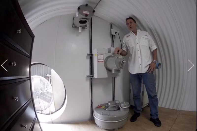 Hệ thống không khí của hầm trú bom.