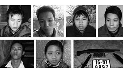 Các đối tượng bị bắt.