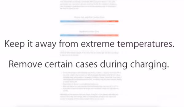 Pin trong iPhone không hoạt động tối ưu khi quá nóng và ốp lưng có thể là một nguyên nhân sản sinh ra lượng nhiệt không cần thiết khi người dùng sạc pin, theo website của Apple.