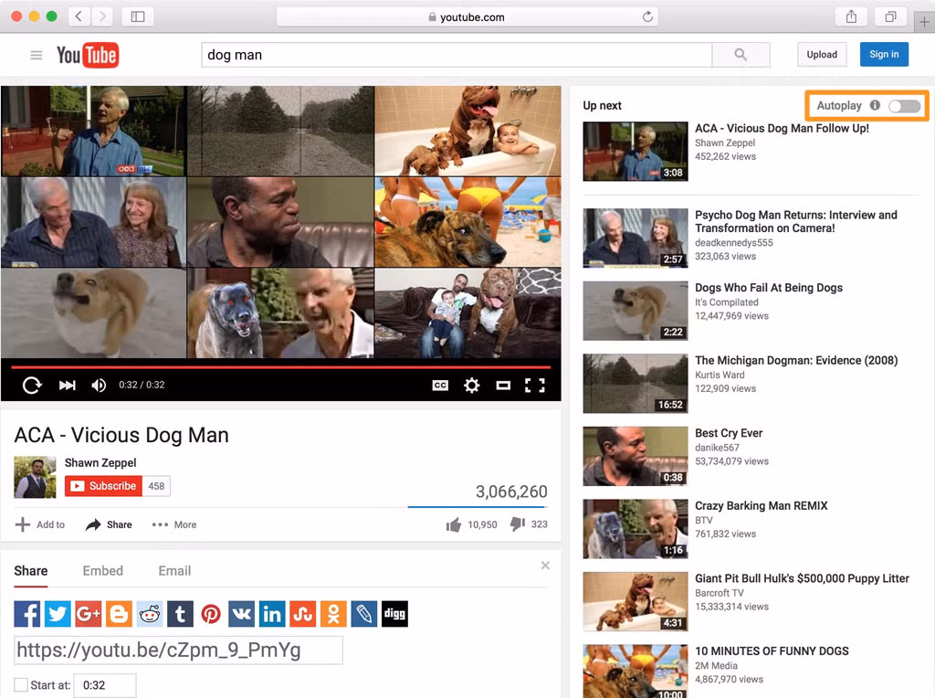 Dừng phát video tự động: Người dùng có thể tắt tính năng tự động phát của YouTube bằng cách tìm nút Autoplay nhỏ ở phía bên phải màn hình và chỉnh sang chế độ Off. YouTube sẽ không tự động phát một video khác khi người dùng vừa xem xong một video.