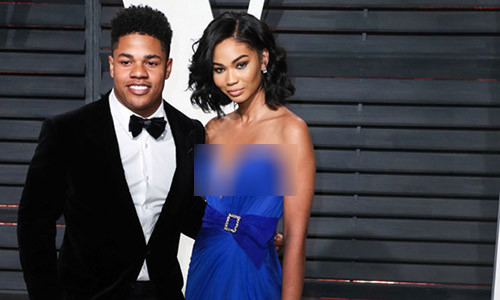 Cựu thiên thần nội y và bạn trai Sterling Shepard. Ảnh: Getty.