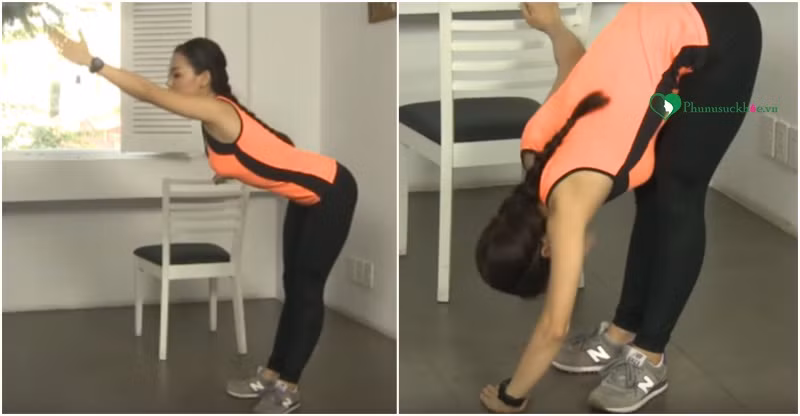 Bài tập cúi người chạm tay vào ngón chân giúp giảm mỡ bụng hiệu quả và giúp bạn kéo dãn cơ toàn thân, giúp cơ thể được giải tỏa căng thẳng. Ảnh: Internet