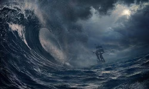 "Sóng sát thủ" khiến tàu thuyền mất tích trên đại dương. Ảnh minh họa