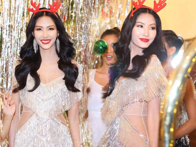 Nước da trắng tái vốn dĩ đã không hợp với Hoàng Thùy còn cộng hưởng màu son đỏ càng làm người đối diện bật ngửa.