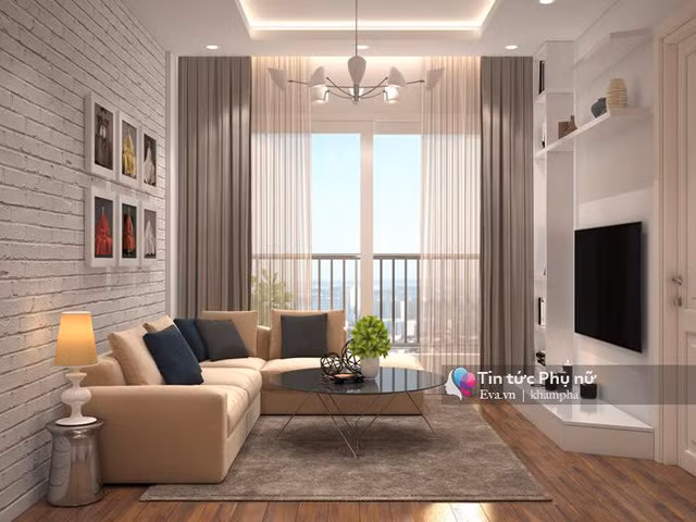 Tranh treo tường là điểm nhấn cho căn phòng. Rèm 2 lớp là sự lựa chọn lý tưởng để điều chỉnh được độ sáng chiếu vào phòng.