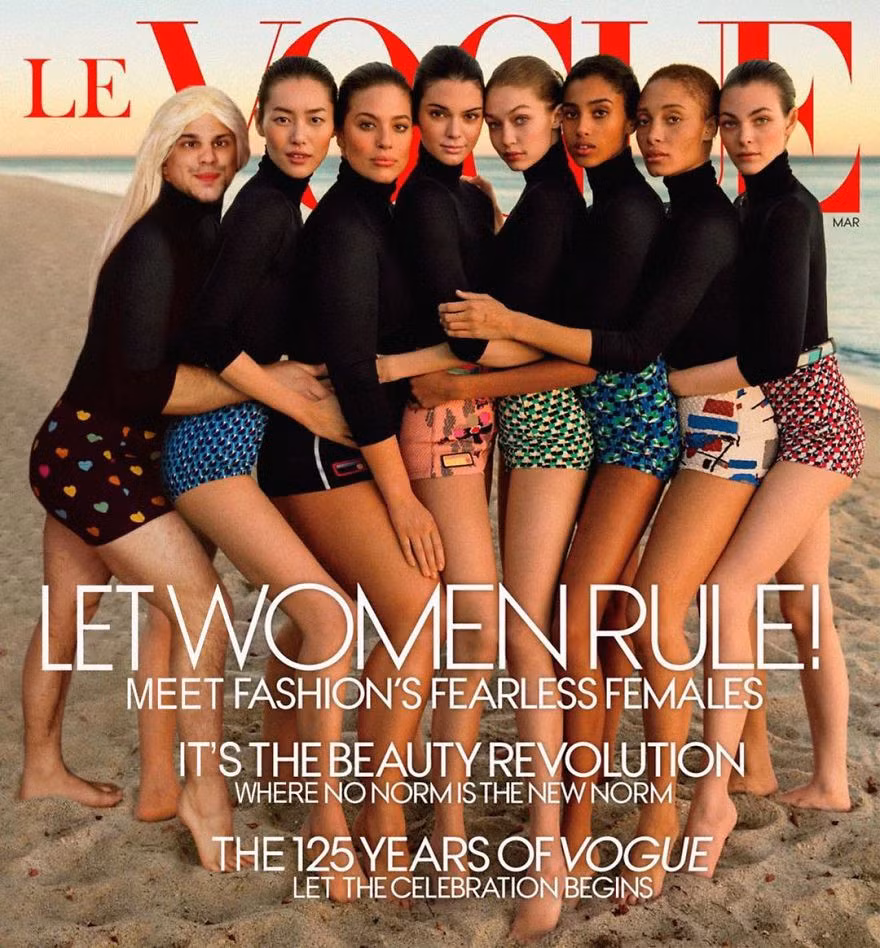 Mặt tếu, chân ngắn nhưng anh vẫn thừa sức lên trang bìa Vogue cùng hội người mẫu nổi tiếng.