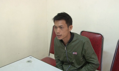 Đối tượng Đinh Ngọc Khoa tại cơ quan điều tra.