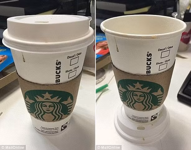 Nắp một cốc đồ uống của Starbucks có thể được dùng như miếng lót cốc tạm thời.