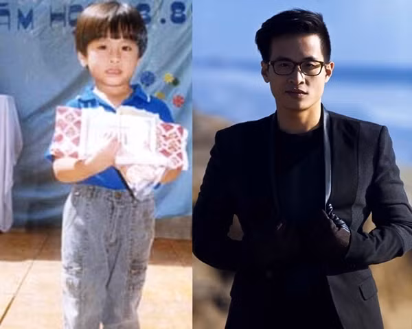 Và cả một mái tóc "gáo dừa" thời bé, khó ai nghĩ rằng một cậu nhóc siêu ngố như thế này khi lớn lên lại có một mái tóc chuẩn soái ca như thế này đây.