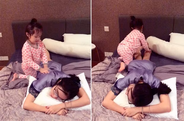 Giường ngủ sang trọng của mẹ con Elly Trần.