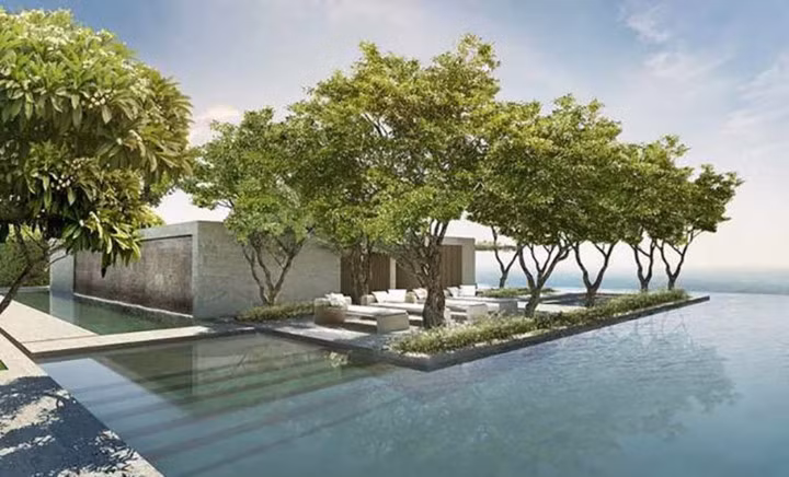 Quang cảnh nhìn từ sân thượng của căn hộ penthouse.