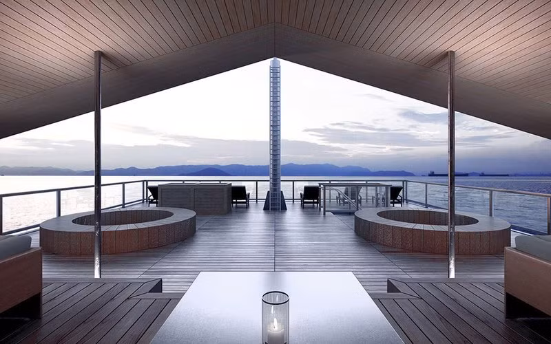 Guntu, Nhật Bản Thiết kế tối giản và đường nét sạch sẽ là lí do khiến du khách lựa chọn Guntu , khách sạn mới nổi của Nhật Bản. Từ khách sạn này, du khách có thể đắm mình trong môi trường xung quanh yên tĩnh của biển Seto Inland Sea . Đến đây, khách cũng có thể thưởng thức phòng trà truyền thống và các quán rượu cocktail trong nhà / ngoài trời.