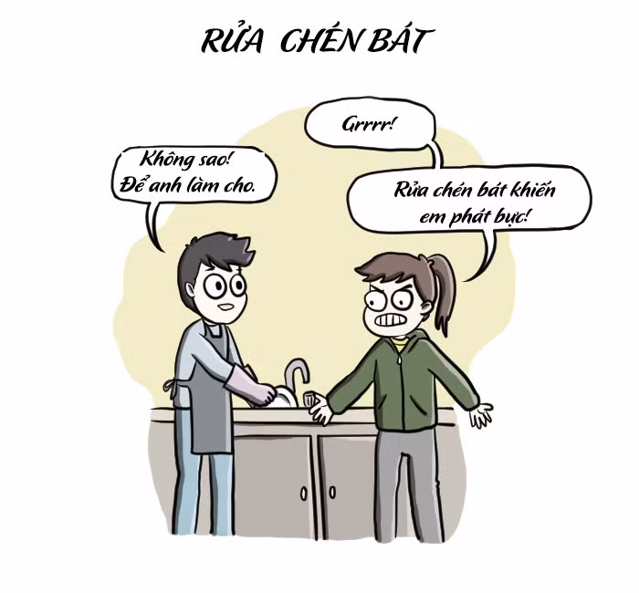 Tại sao các nàng lại phải rửa bát sau khi đã đảm nhiệm việc nấu cơm? Bạn trai đương nhiên sẽ là phương án giải quyết sự khó chịu này một cách nhanh chóng và thuận tiện.