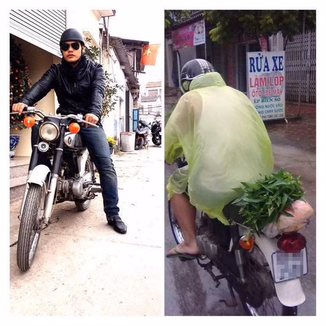 Ngày xưa anh phong độ làm sao, nhìn anh cũng dân chơi lắm chứ nhưng bây giờ, anh là thế này đây, đi chợ, mua rau, nhìn như ông cụ.