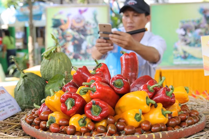 Ớt khổng lồ thu hút khách tham quan.