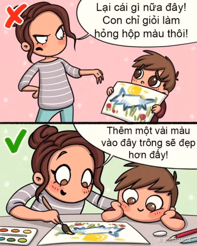 Không sợ phạm sai lầm: Không phải ai cũng có khả năng học hỏi từ những sai lầm của người khác và của chính bản thân mình. Vì thế, trẻ nên được cha mẹ khuyến khích tinh thần không sợ thất bại hay mắc lỗi.