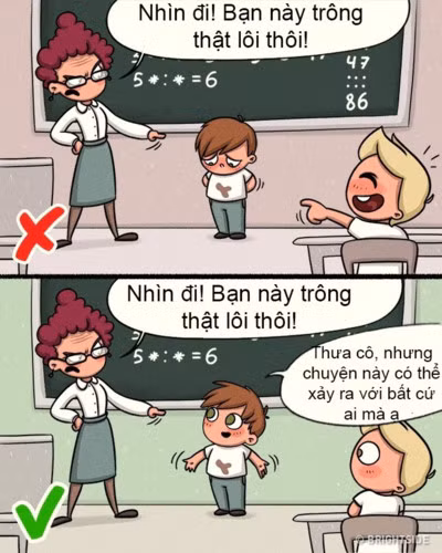Luôn sẵn sàng bảo vệ quan điểm của bản thân: Nhiều người coi trọng giáo viên và những người khác còn hơn cả con cái họ. Đó là lý do khiến trẻ bất an và không dám thể hiện suy nghĩ của mình. Hãy giải thích cho con hiểu tôn trọng là điều cần thiết nhưng dám nói lên quan điểm của mình cũng rất quan trọng.