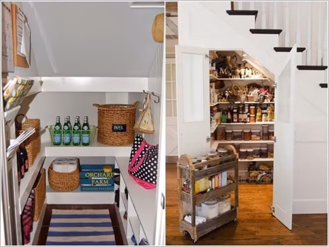Tạo một tủ lưu trữ các vật dụng nhà bếp để tiết kiệm không gian.