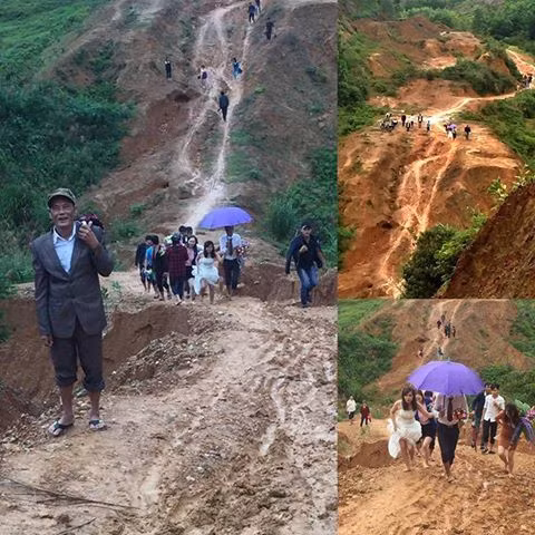 Co dau Ha Tinh chan tran vuot duong lay loi ve nha chong