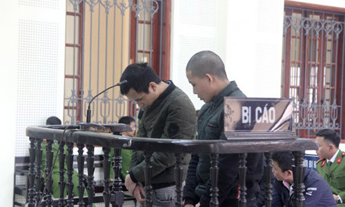 Các bị cáo tại phiên tòa.