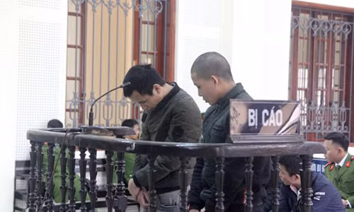 Các bị cáo tại phiên tòa.