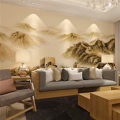 Giấy dán tường 3D thiên nhiên Không chỉ đơn thuần là hình vài chiếc lá, hay những chi tiết lặp đi lặp lại đơn điệu, giấy dán tường 3D còn có thể phác họa cả bức tranh thiên nhiên hùng vĩ nhờ công nghệ in hiên đại.