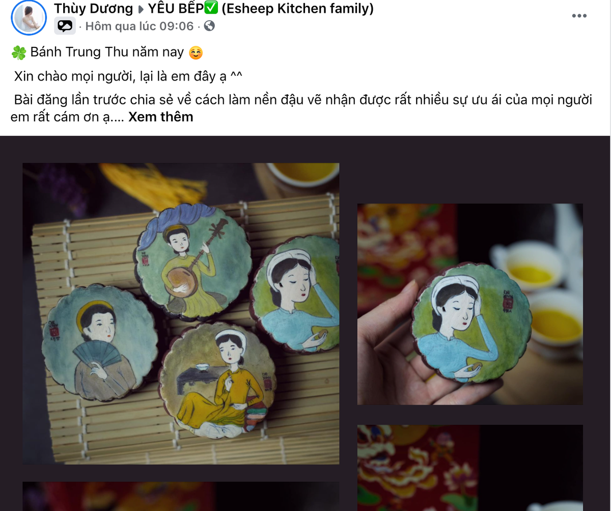 Mới đây, cô gái 9x tên Thuỳ Dương đã gây chú ý khi chia sẻ hình ảnh những chiếc bánh Trung thu cực độc đáo của mình lên hội Yêu bếp. 