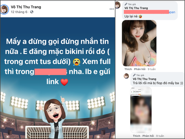 Đồng thời cô đăng ảnh lấp ló và nói netizen muốn xem full thì phải đăng ký kênh O.F 18+ của mình.