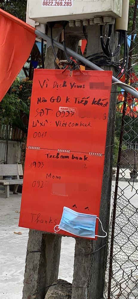 Thông báo chống dịch nghiêm túc nhưng không quên "xin tài trợ". Ảnh: Facebook