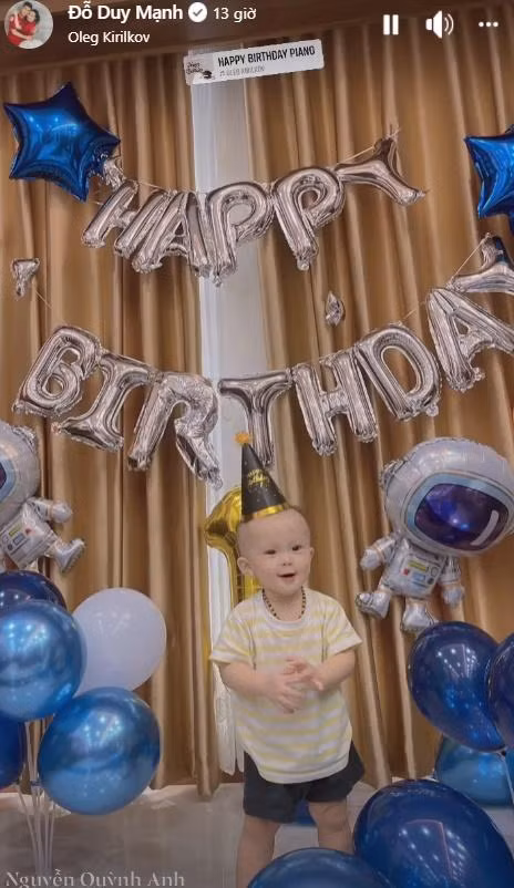 Vợ Duy Mạnh vẫn bày trí tỉ mỉ không gian để con có một sinh nhật đúng nghĩa.