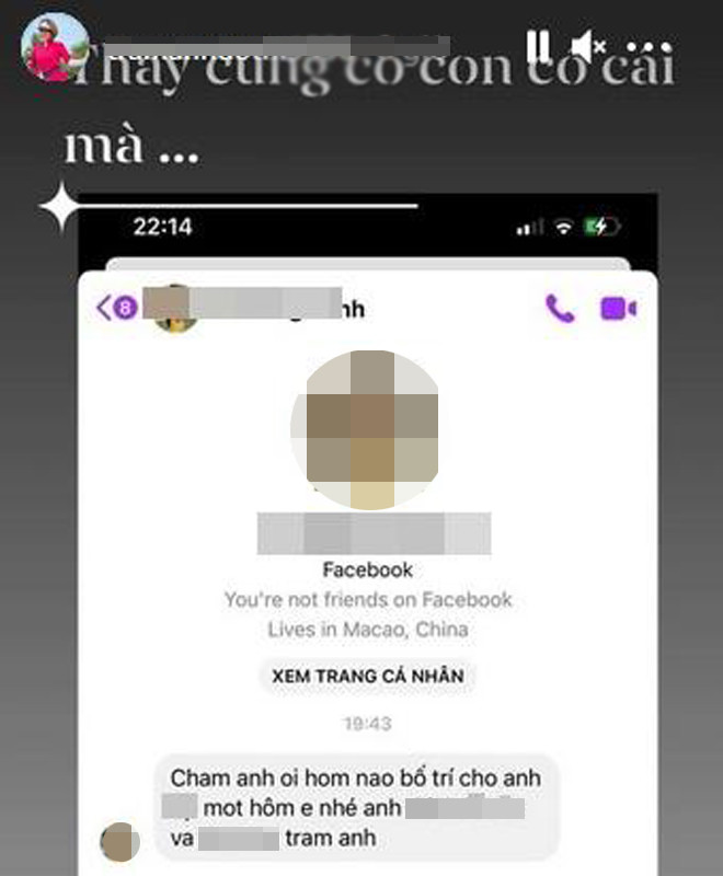 Mới đây Trâm Anh lại tiếp tục gặp “sóng gió” vì một cư dân mạng có lời nói khiếm nhã, inbox gạ gẫm chuyện “đi khách”. Thậm chí người này còn dùng những từ ngữ thô tục để nói với cô.