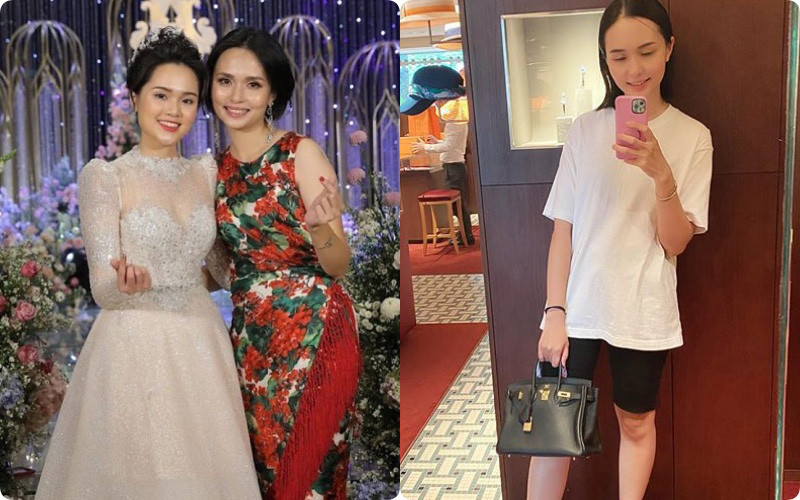 Chị gái Quỳnh Anh sở hữu vẻ ngoài xinh đẹp mặn mà. Với gia thế khủng của mình, Huyền Mi cũng như em gái có niềm vui thú to lớn với việc mua sắm hàng hiệu. Ảnh: Tổng hợp